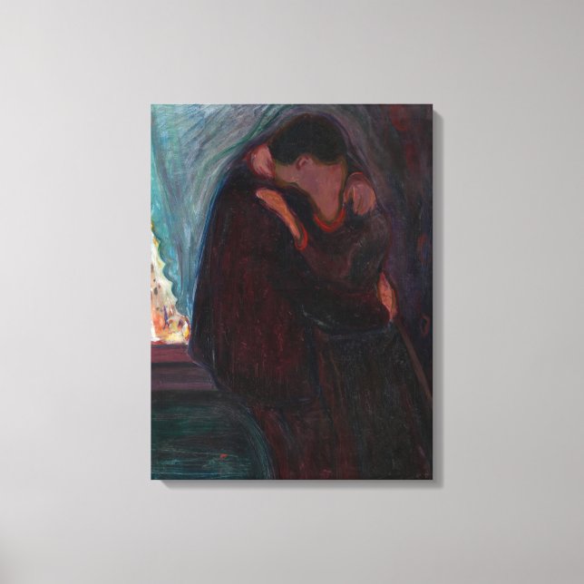 Lienzo Edvard Munch - El beso (Anverso)
