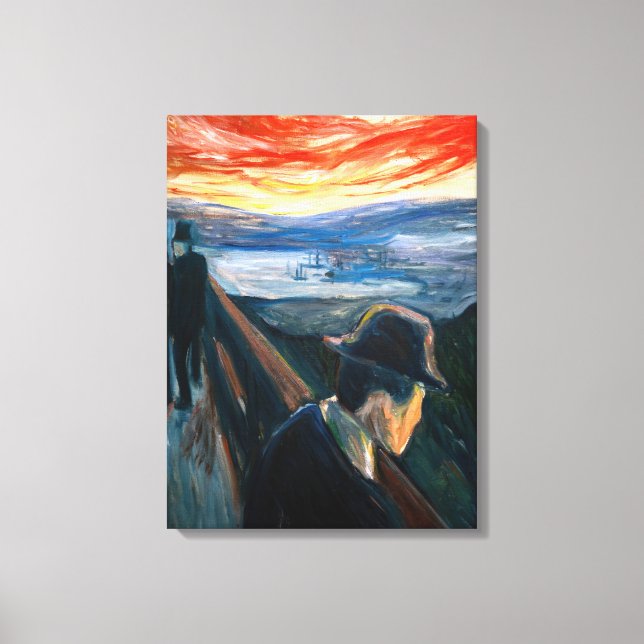 Lienzo Edvard Munch - Estado de ánimo enfermo al atardece (Anverso)