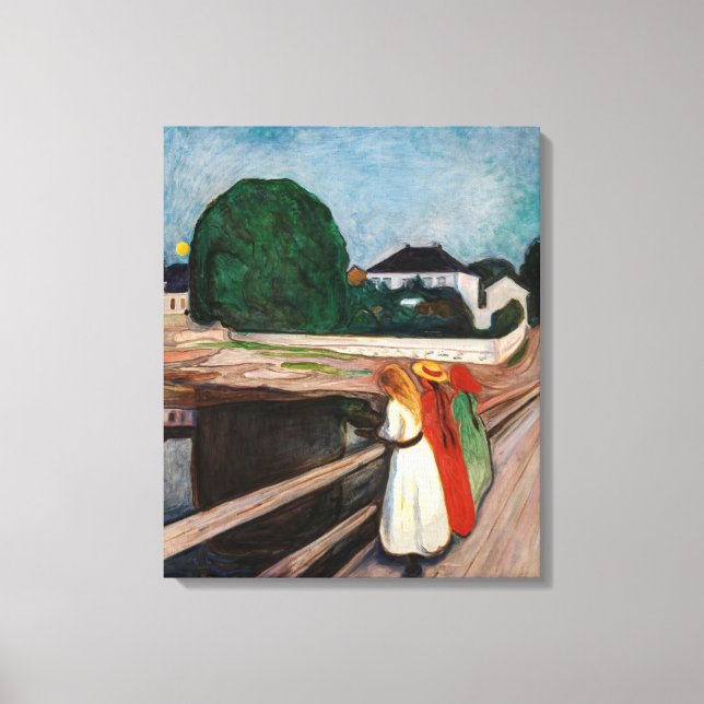 Lienzo Edvard Munch - Las chicas en el puente (Anverso)