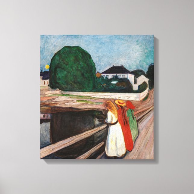 Lienzo Edvard Munch - Los Chicas en el puente (Anverso)