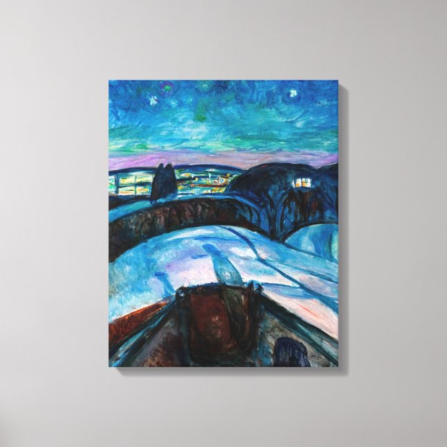 Lienzo Edvard Munch - Noche estrellada 1922 (Anverso)