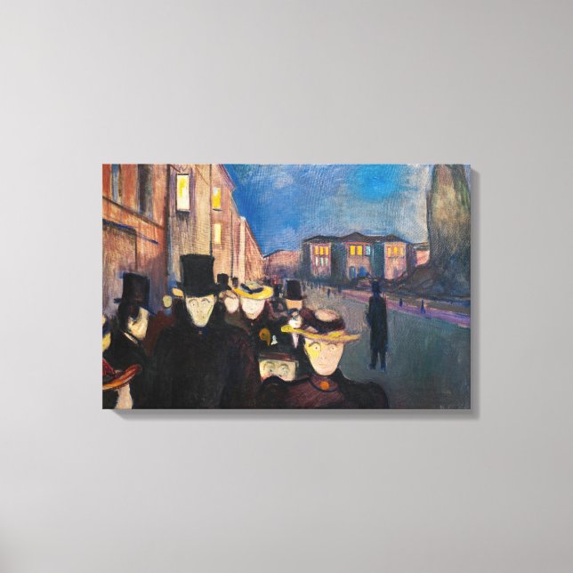 Lienzo Edvard Munch - Tarde en la calle Karl Johan (Anverso)