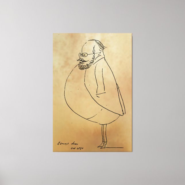 Lienzo Edward Lear, Una Autocaricatura (Anverso)