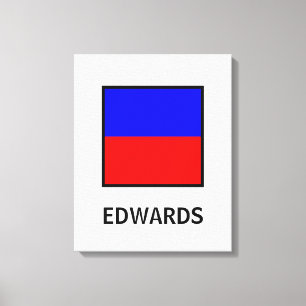 Lienzo Edwards Family Name Nautical Flag