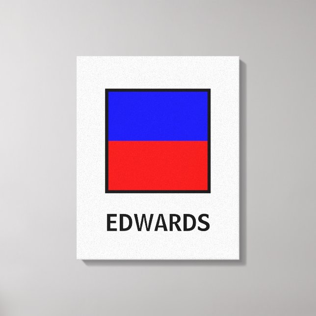 Lienzo Edwards Family Name Nautical Flag (Anverso)
