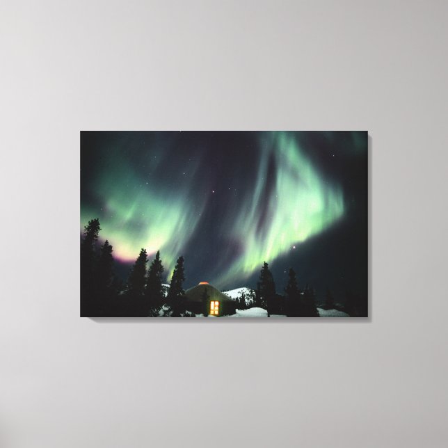 Lienzo EE. UU., Alaska, Chena Hot Springs. Aurora (Anverso)