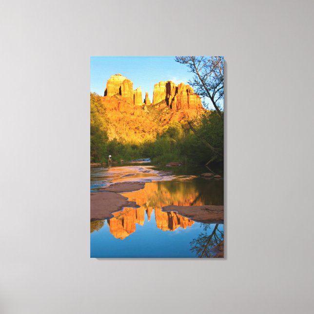Lienzo EE. UU., Arizona. Cathedral Rock al atardecer (Anverso)