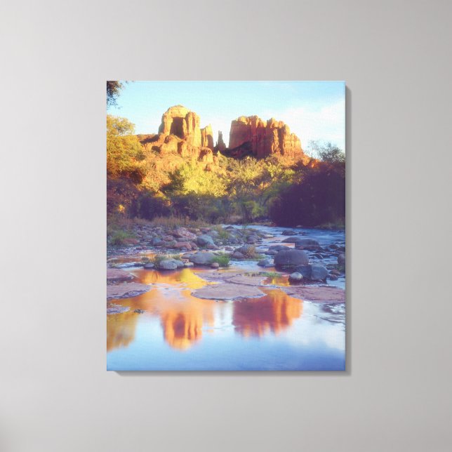 Lienzo EE. UU., Arizona, Sedona. Cathedral Rock reflejand (Anverso)