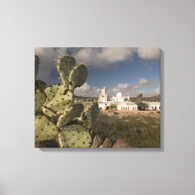 Lienzo EE. UU., Arizona, Tucson: Misión San Xavier del Ba (Anverso)