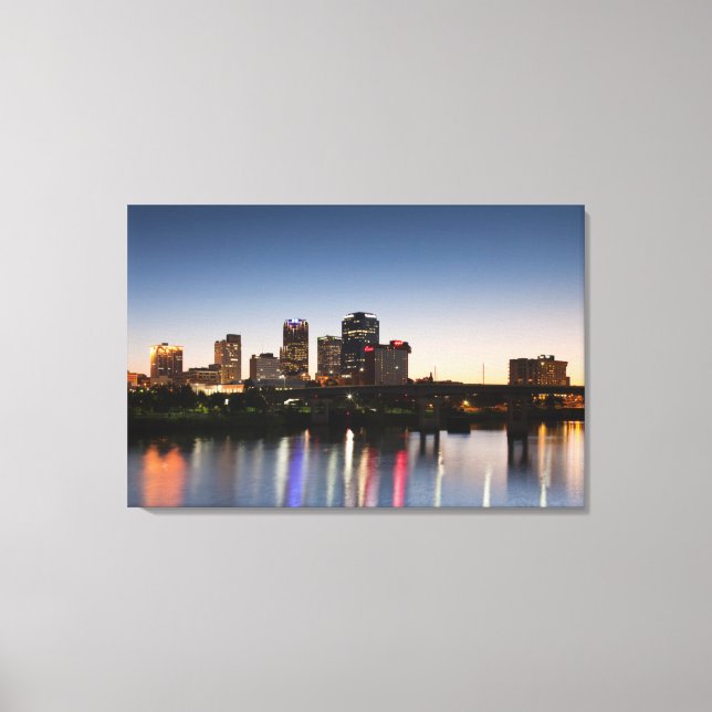 Lienzo EE. UU., Arkansas, Little Rock, panorama urbano (Anverso)