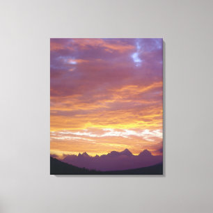 Lienzo EE. UU., California, Atardecer sobre la Sierra Nev