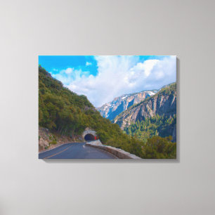 Lienzo EE.UU., California. Túnel En El Camino A Yosemite