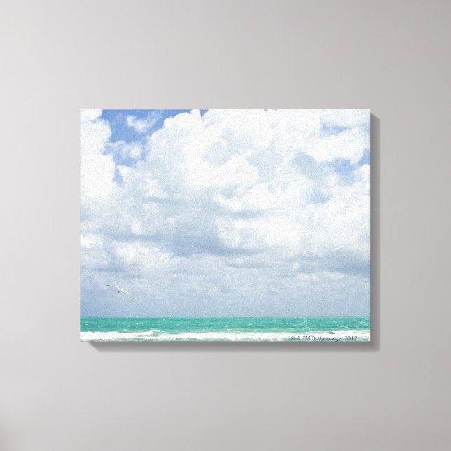 Lienzo EE.UU., Florida, Miami, Paisaje con mar (Anverso)