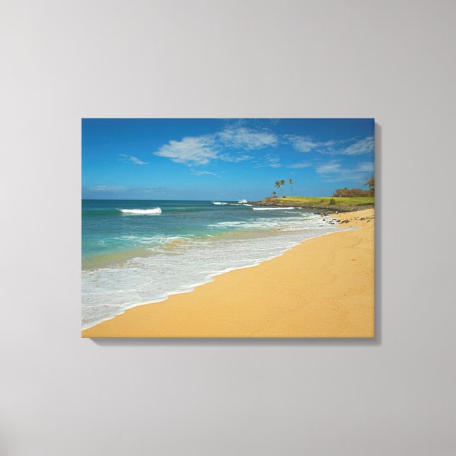 Lienzo EE. UU., Hawái, isla de Molokai, playa de tres mil (Anverso)