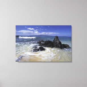 Lienzo EE. UU., Hawái, Maui, Maui, Makena Beach, Surf on