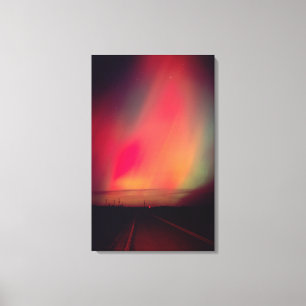 Lienzo EE. UU., Idaho. Aurora borealis, luces del norte e