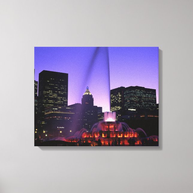 Lienzo EE.UU., IL, Chicago. Fuente de Buckingham en Grant (Anverso)