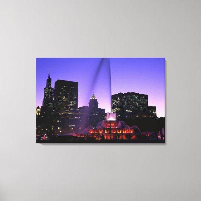 Lienzo EE.UU., IL, Chicago. Fuente de Buckingham en Grant (Anverso)