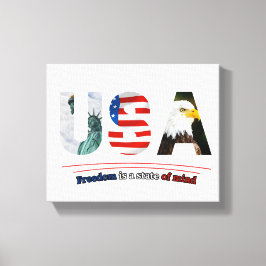 Lienzo "EE. UU. – La Libertad Es Un Estado Mental"
