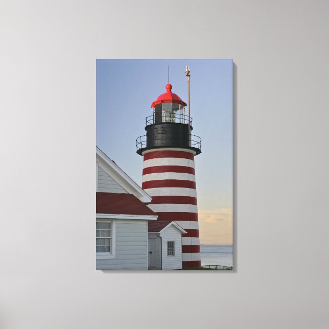Lienzo EE. UU., Maine, Lubec. Faro de West Quoddy Head, (Anverso)
