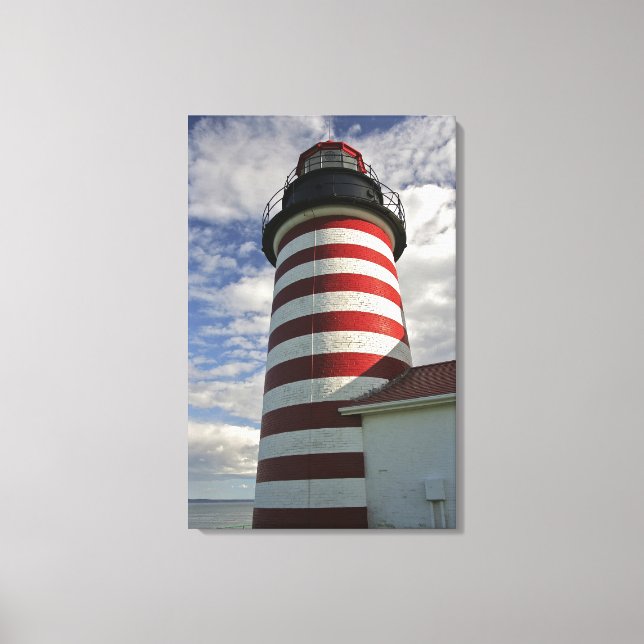 Lienzo EE. UU., Maine, Lubec. Faro de West Quoddy Head (Anverso)