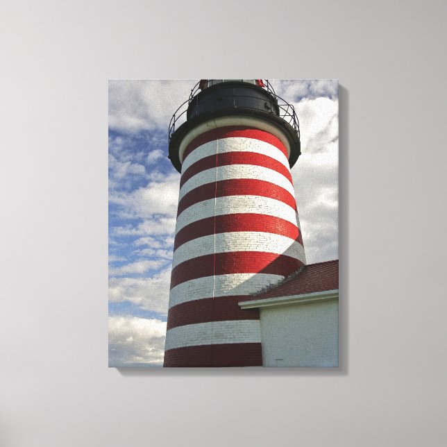 Lienzo EE. UU., Maine, Lubec. Faro de West Quoddy Head (Anverso)
