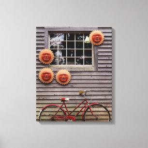 Lienzo EE. UU., Maine, Wiscasset, Máscaras solares y bici