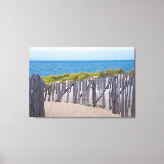 Lienzo EE. UU., Massachusetts. Dunas y camino (Anverso)
