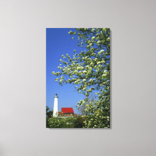 Lienzo EE. UU., Michigan, East Tawas. Faro de Tawas con