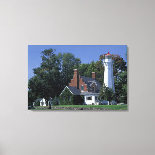 Lienzo EE. UU., Michigan, lago Huron. Port Sanilac