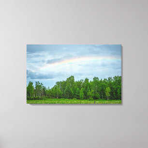 Lienzo EE. UU., Minnesota. Pradera verde con flores silve