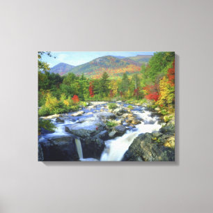 Lienzo EE. UU., Nueva York. Una cascada en el Adirondack