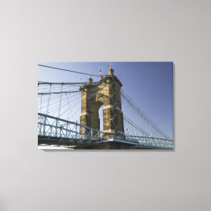 Lienzo EE. UU., Ohio, Cincinnati: Roebling Suspension 2