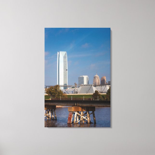 Lienzo EE. UU., Oklahoma, Oklahoma City, horizonte (Anverso)