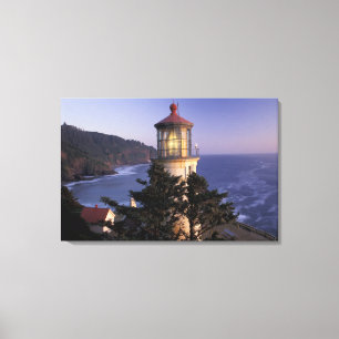 Lienzo EE. UU., Oregon, Faro de Heceta Head,