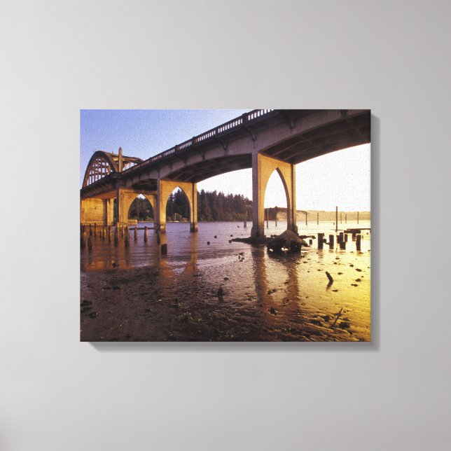 Lienzo EE. UU., Oregón, Florence. Puente Siuslaw y (Anverso)