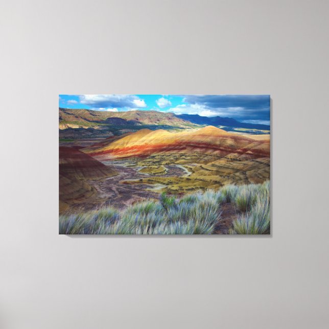 Lienzo EE. UU., Oregón. Paisaje de las colinas pintadas (Anverso)