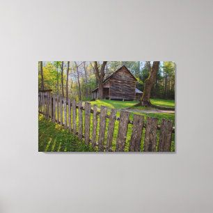 Lienzo EE. UU., Tennessee, Cabaña en Cades Cove