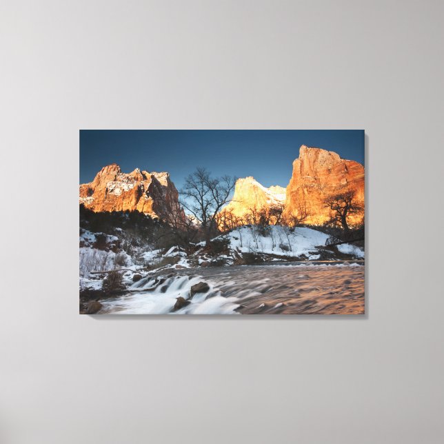 Lienzo EE. UU., Utah, Parque Nacional Zion. Amanecer en l (Anverso)