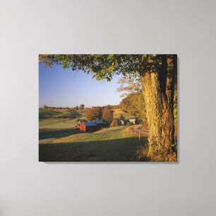 Lienzo EE. UU., Vermont, sur de Woodstock, Jenne Farm en