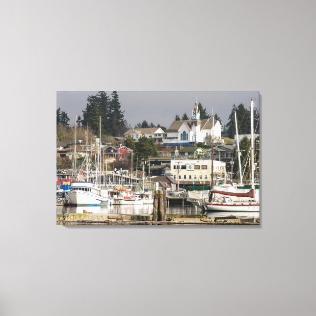 Lienzo EE. UU., Wa, Península de Kitsap. Pueblo escénico. (Anverso)