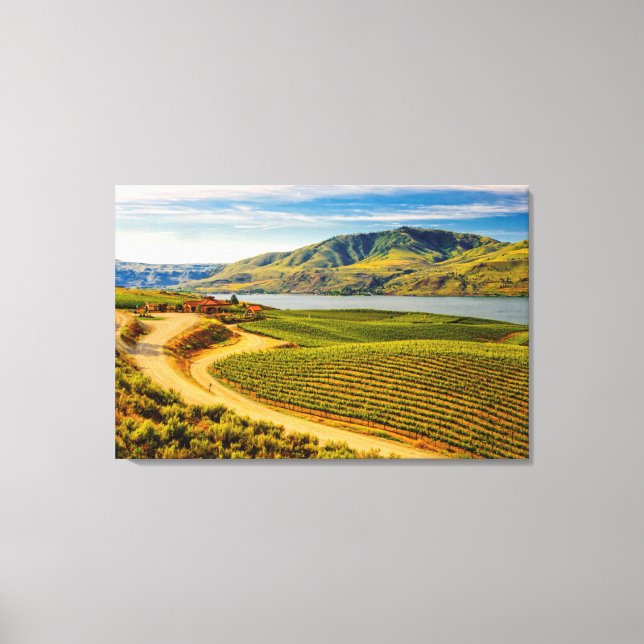 Lienzo EE.UU., Washington, Lago Chelan. Benson Vineyards (Anverso)