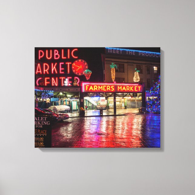 Lienzo EE. UU., Washington, Seattle, Pike Place Market (Anverso)