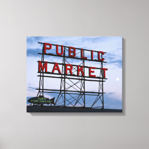 Lienzo EE. UU., Washington, Seattle, Pike Street Market