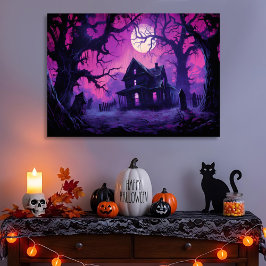 Lienzo Eerie Haunted Halloween Mano Canvas Print