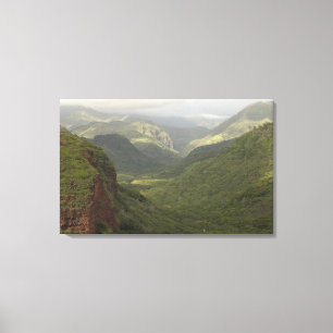Lienzo EEUU, Hawaii, Kauai, Canyon pasan por alto. (RF)