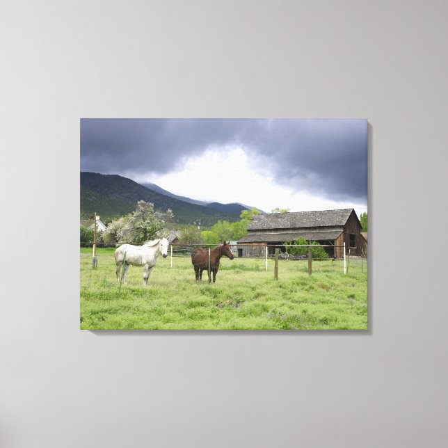 Lienzo EEUU, Utah, caballos en rancho (Anverso)