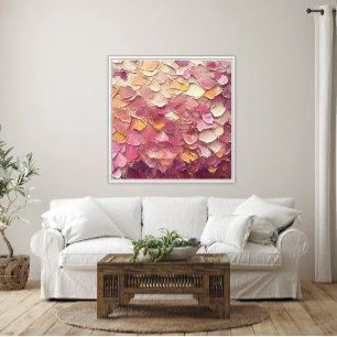 Lienzo Efecto abstracto rosa y amarillo sobre el efecto t