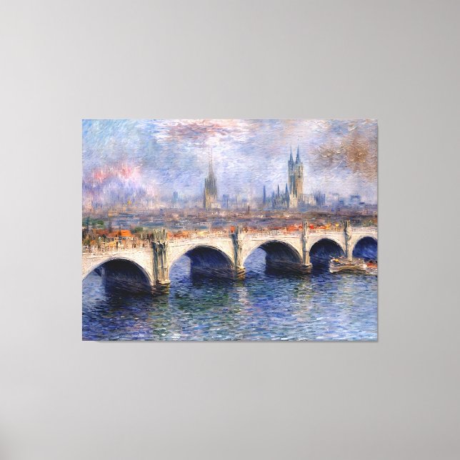 Lienzo Efecto de la luz solar del puente de Waterloo (Anverso)