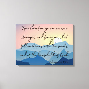 Lienzo Efesianos 2:19 Biblia Verse KJV Pic Wall Art